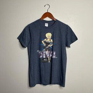 Viva La Diva! Navy blue drag queen tee about a size small